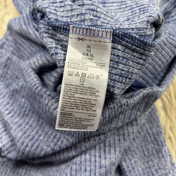 NWT Gap Women's XL Blue Soft Spun Square Neck Wide Leg Knit Jumpsuit - Picture 7 of 10